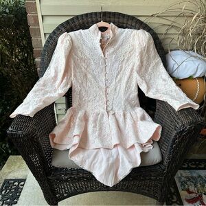 Scott McClintock Pink and White Peplum Blazer 14